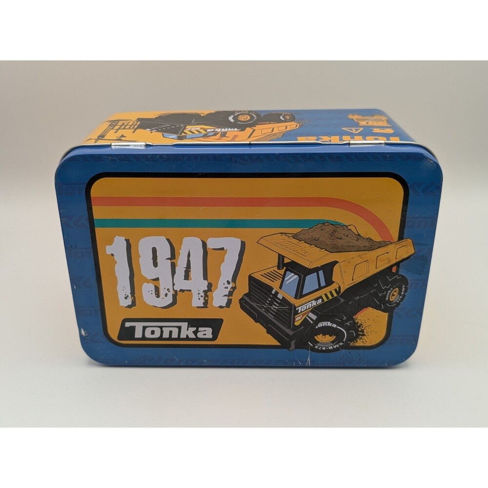 Tonka Tin Box Container Empty Constructon Bulldozer Truck Since 1947 Collectible